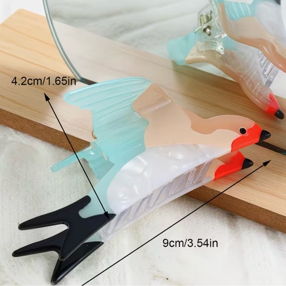 Bird Shaped Hair Claw Clip Acetate Women Accessories - Picture 2 of 9